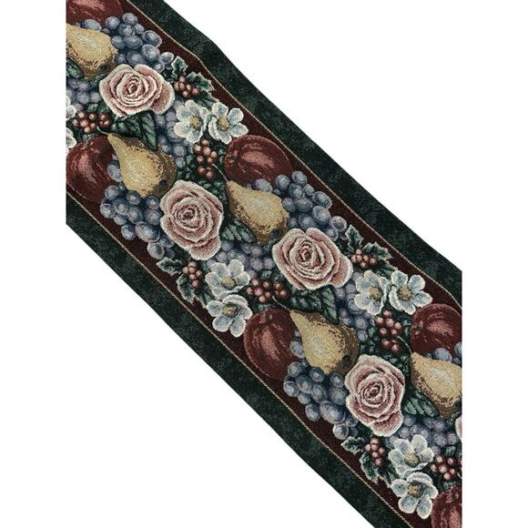 Howard Victorian Christmas Tapestry Table Runner 5 ft 6.5 Inches X 12 Tassels - Picture 1 of 5